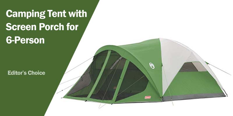 Camping Tent with Screen Porch for 6-Person