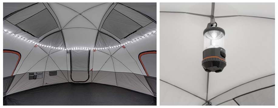 Ozark Trail Sphere Tent 12 Person with Light - Inside View