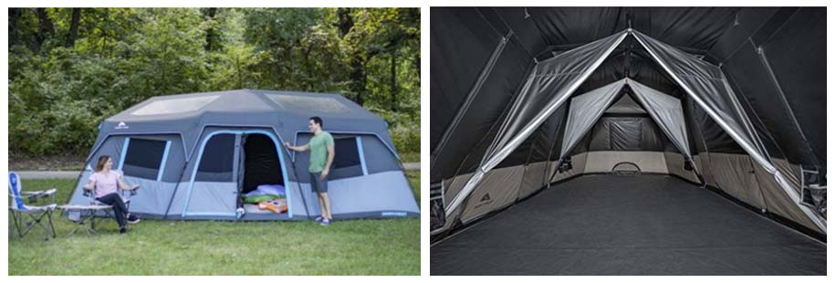 Ozark Trail Dark Rest Instant Cabin 12 Person Tent - Inside View