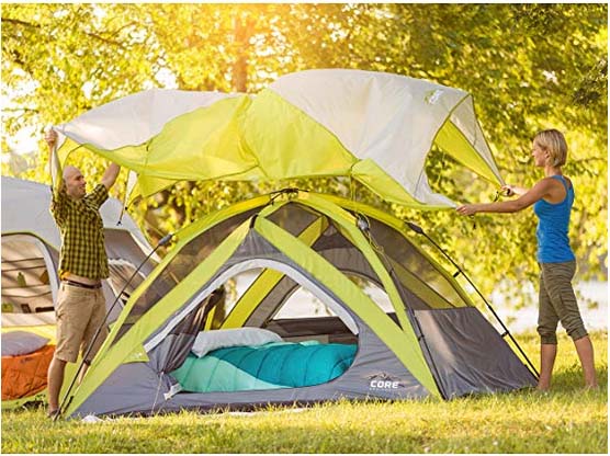 Core Equipment 4 Person Instant Dome Tent - Outdoor Camping Tent