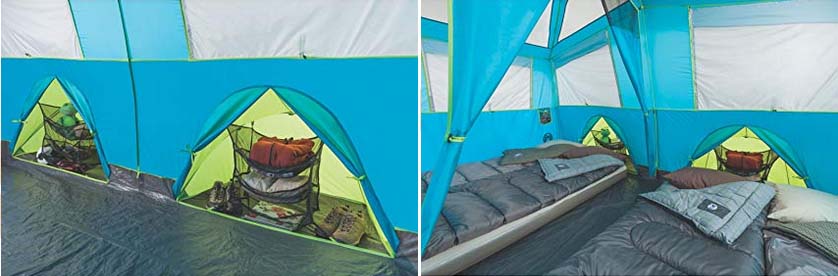 Tenaya Lake Lighted Fast Pitch Cabin Tent - Inside View