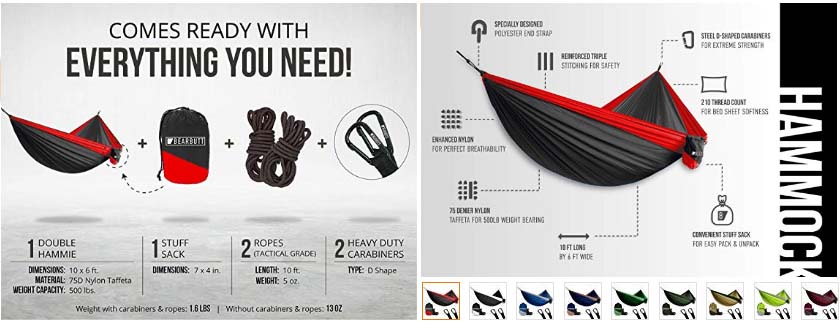 Bear Butt Hammock Specification -  - Camping tent Accessories