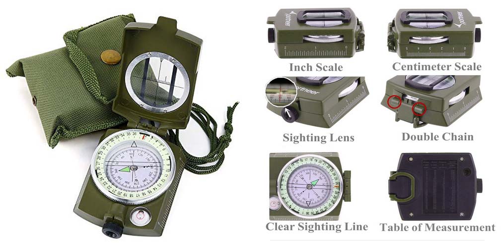 Sportneer Military Lensatic Sighting Compass