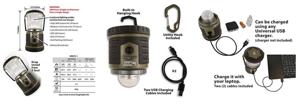 Tough Light LED Rechargeable Lantern - LED lanterns for camping