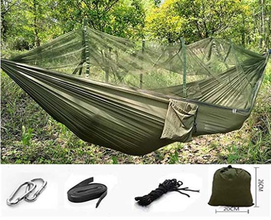 EIALA Camping Mosquito Net Hammock Travel Bed - Hammock with mosquito net and stand
