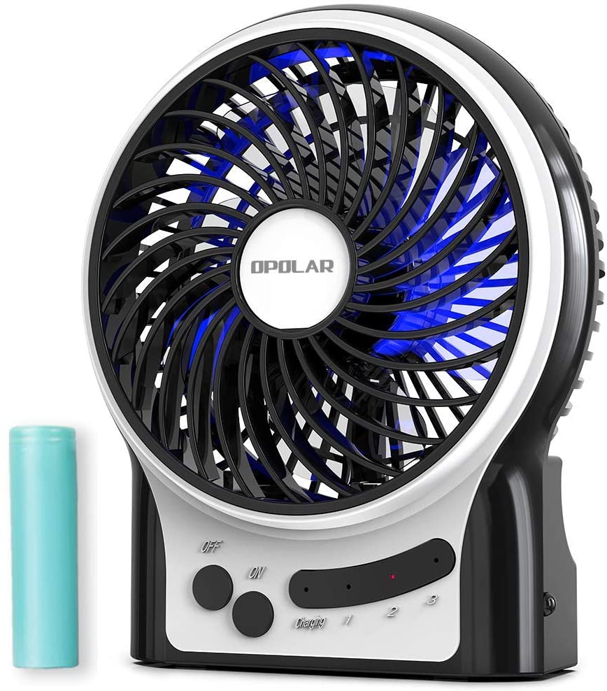 OPOLAR Mini Portable Battery Operated Desk Fan with 3-13 Battery Life