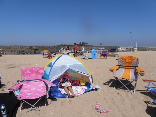 Pacific Play Tents Seaside Beach Cabana #19091 on Beach