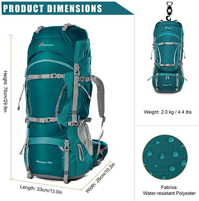 MOUNTAINTOP 70L-75L Hiking Backpack