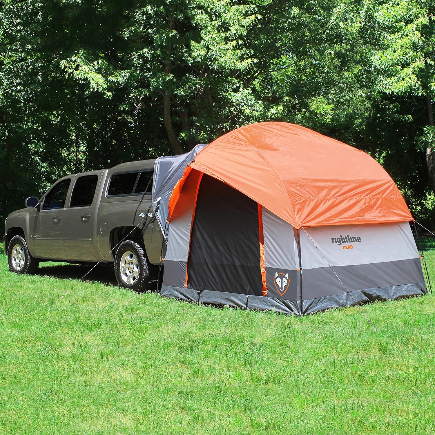 Rightline Gear 6-Person SUV Tent Attachment for Camping, 8 by 8 by 7.2 Feet, Water-Resistant, Zipper, Rainfly, Orange