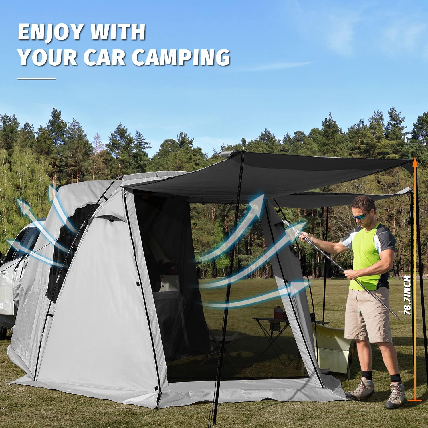 suv with camping tent